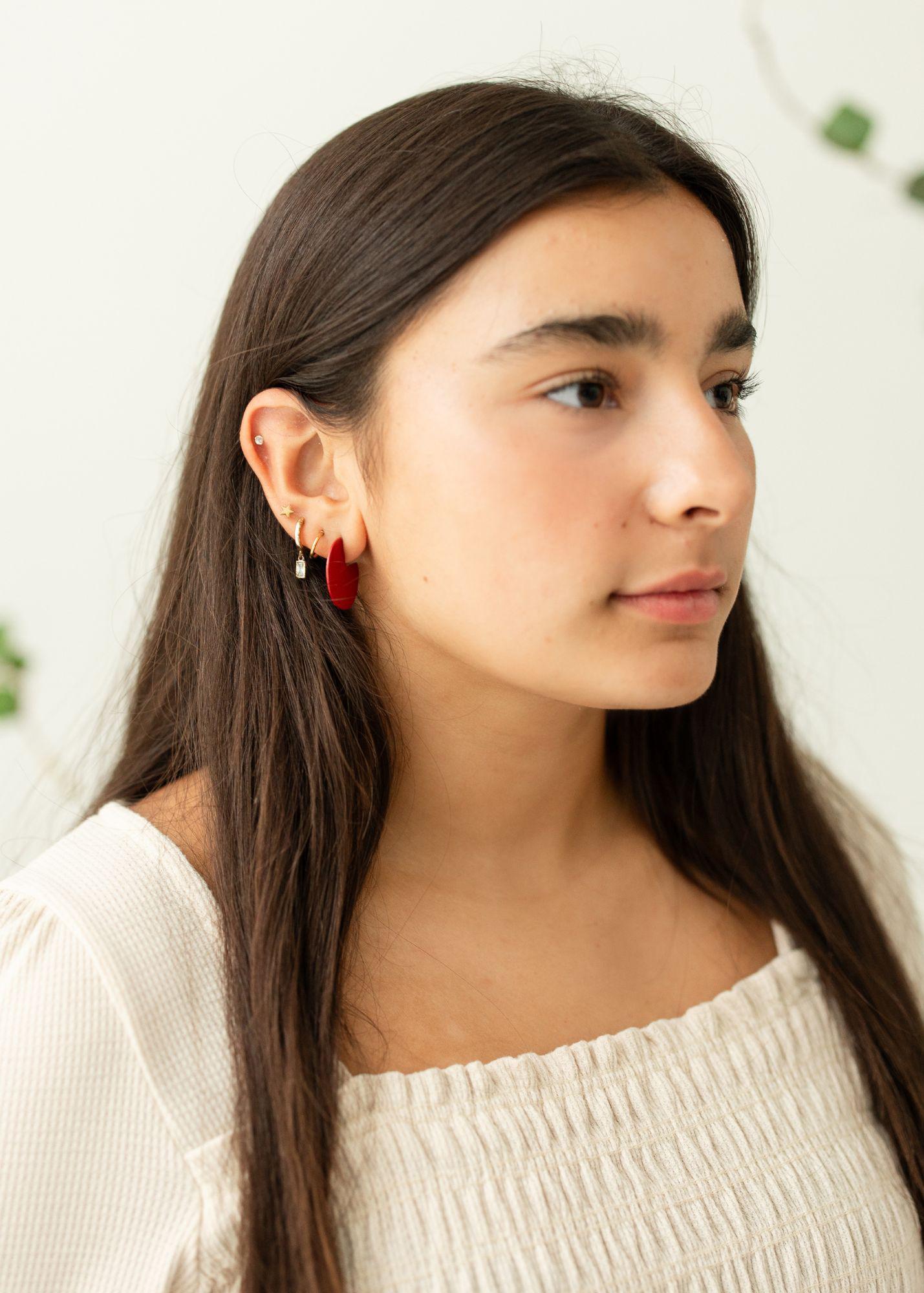 Scarlet Modern Disc Earrings