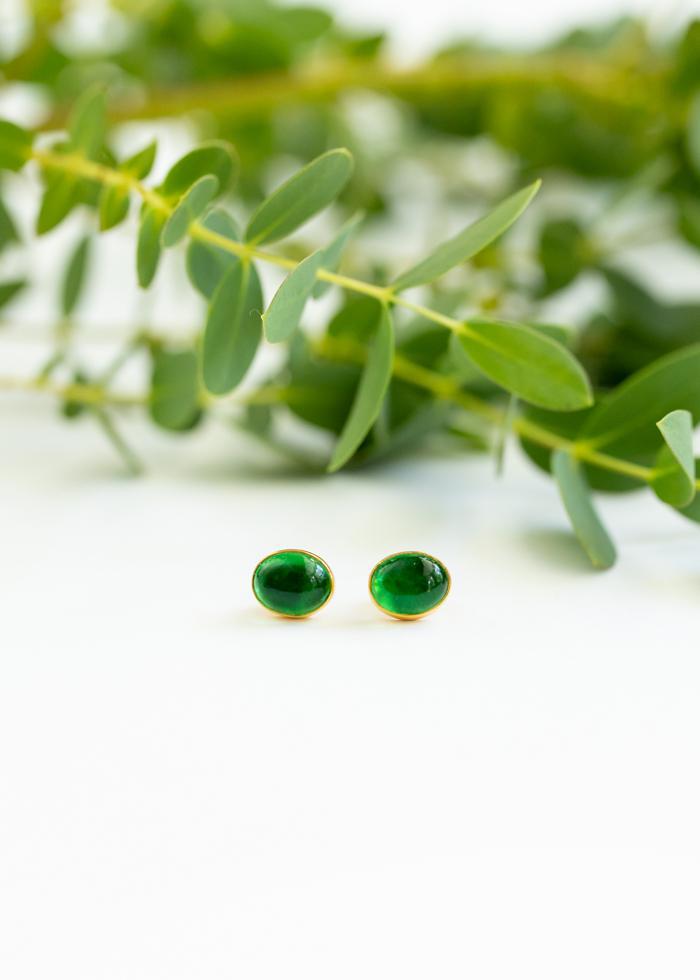 Emerald Glass Studs