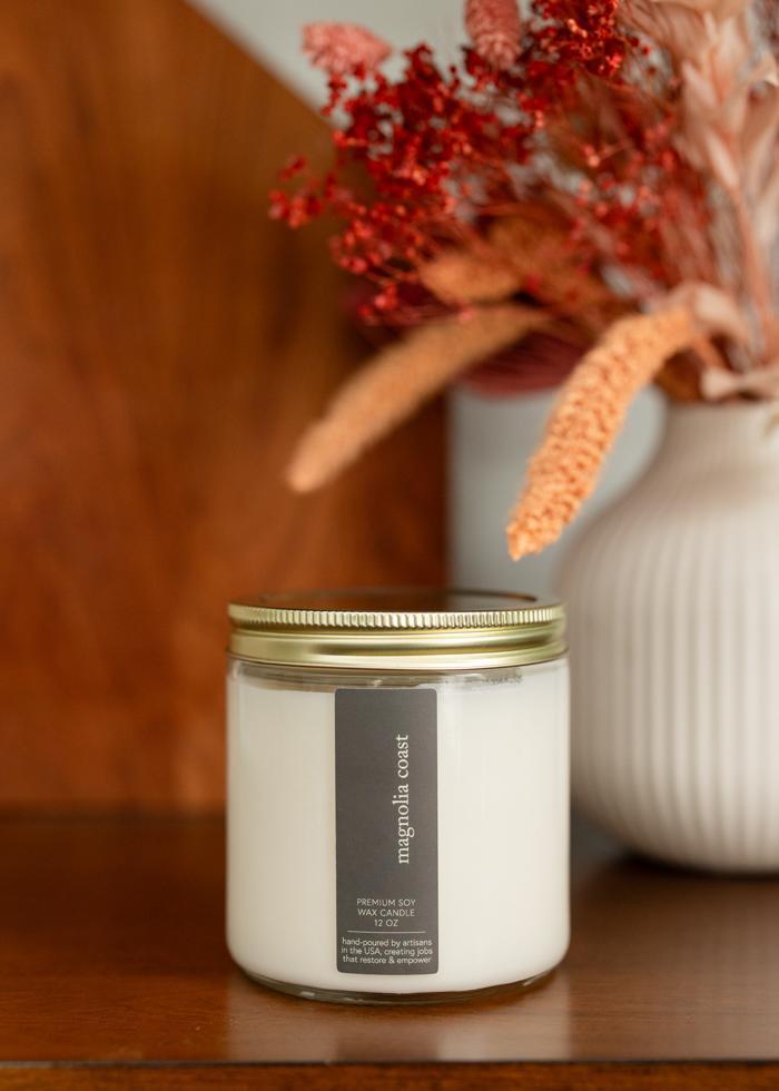 Magnolia Coast Candle | 12 oz Glass Jar - Mercy House Global