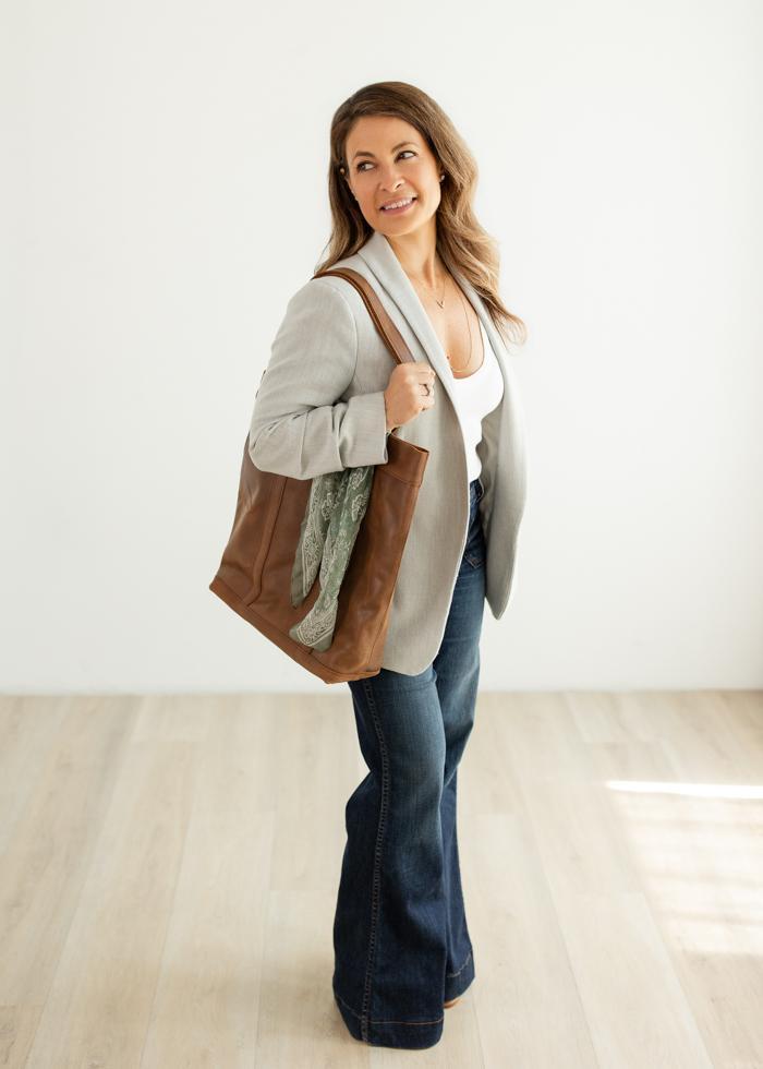 The Haven Tote + Sage Bloom Silk Scarf