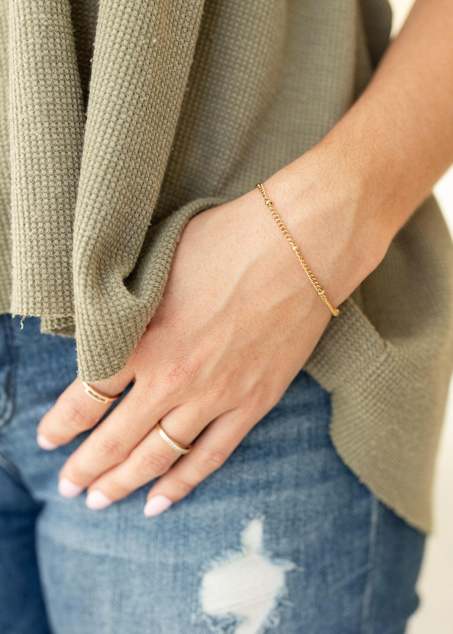 Gold Bead Chain Bracelet