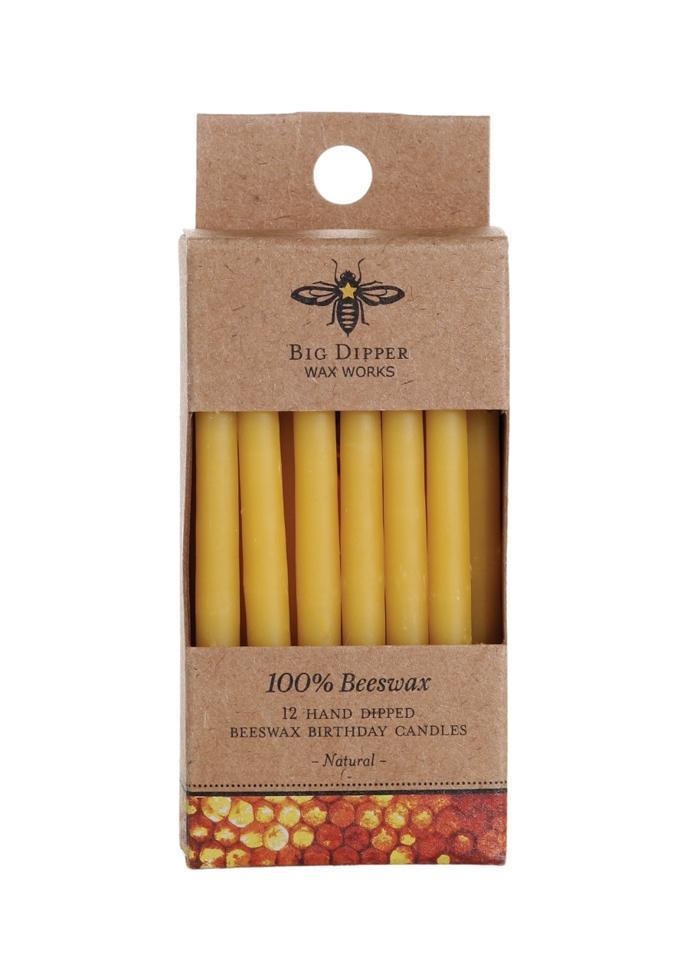 Beeswax Birthday Candles | Set of 12