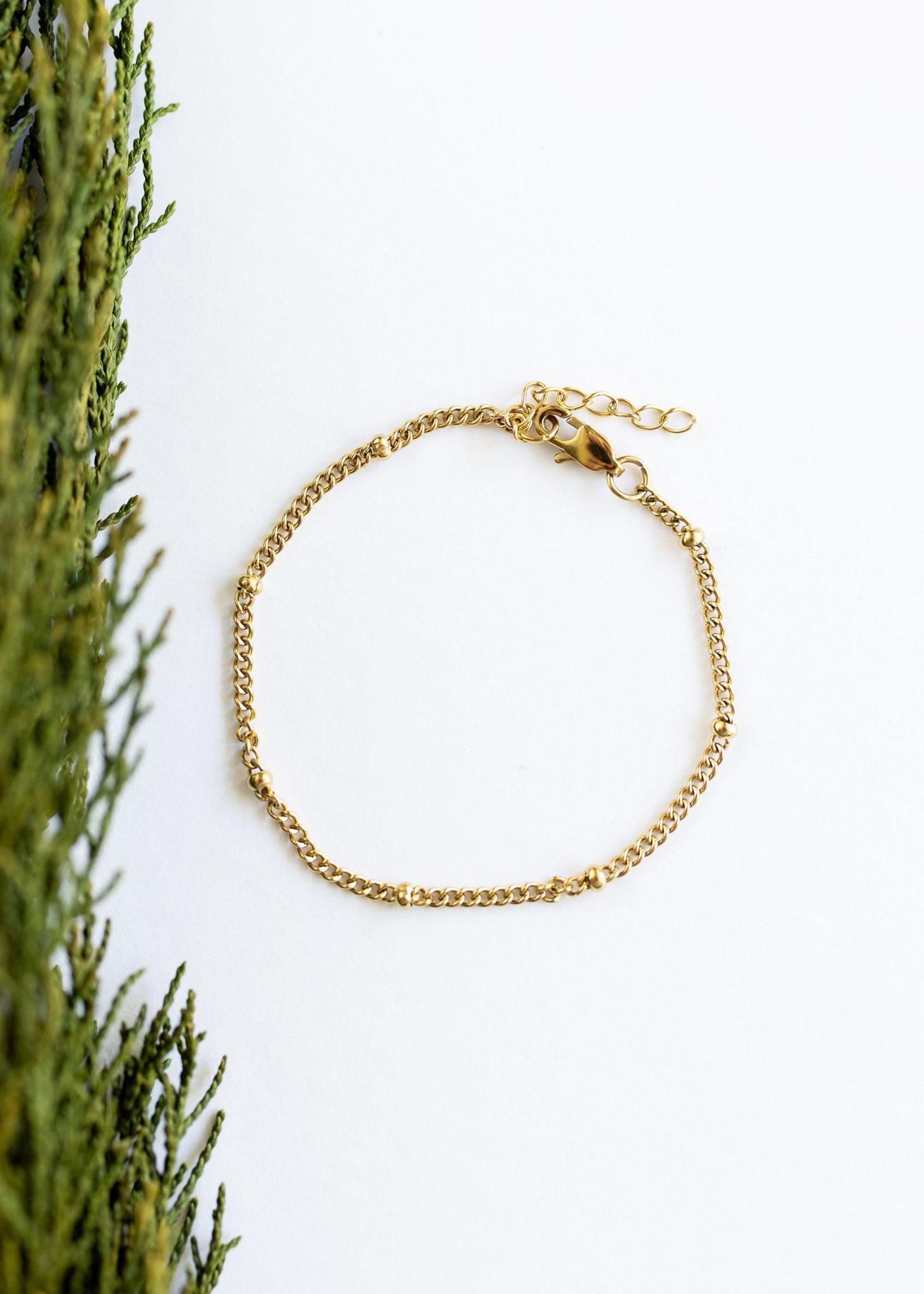 Gold Bead Chain Bracelet