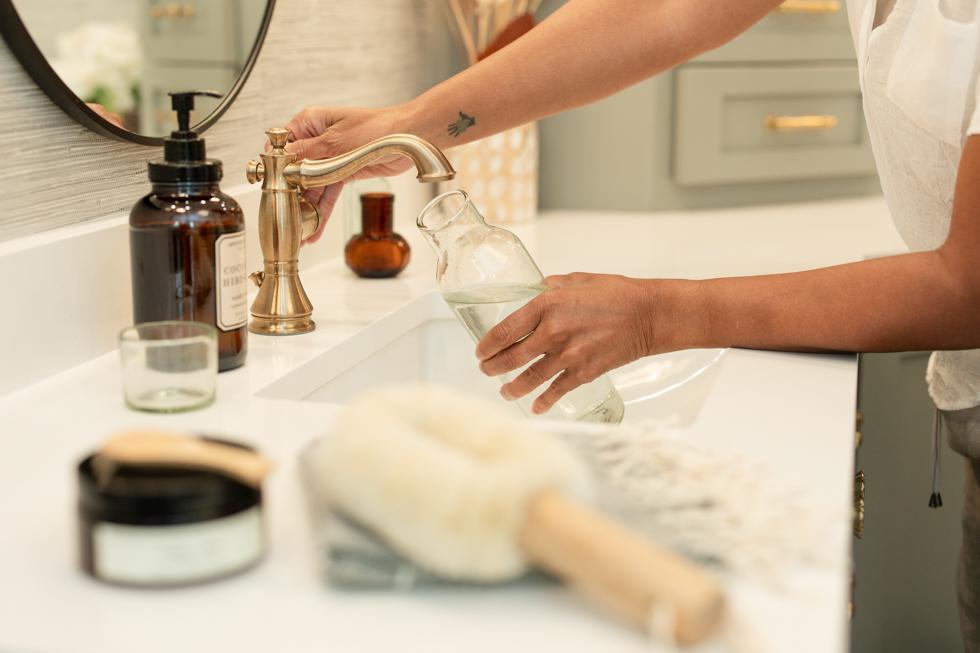 Hand Blown Glass Water Carafe + Cup