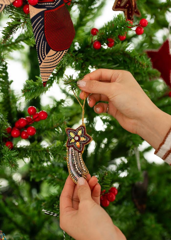 Shooting Star Beaded Ornament