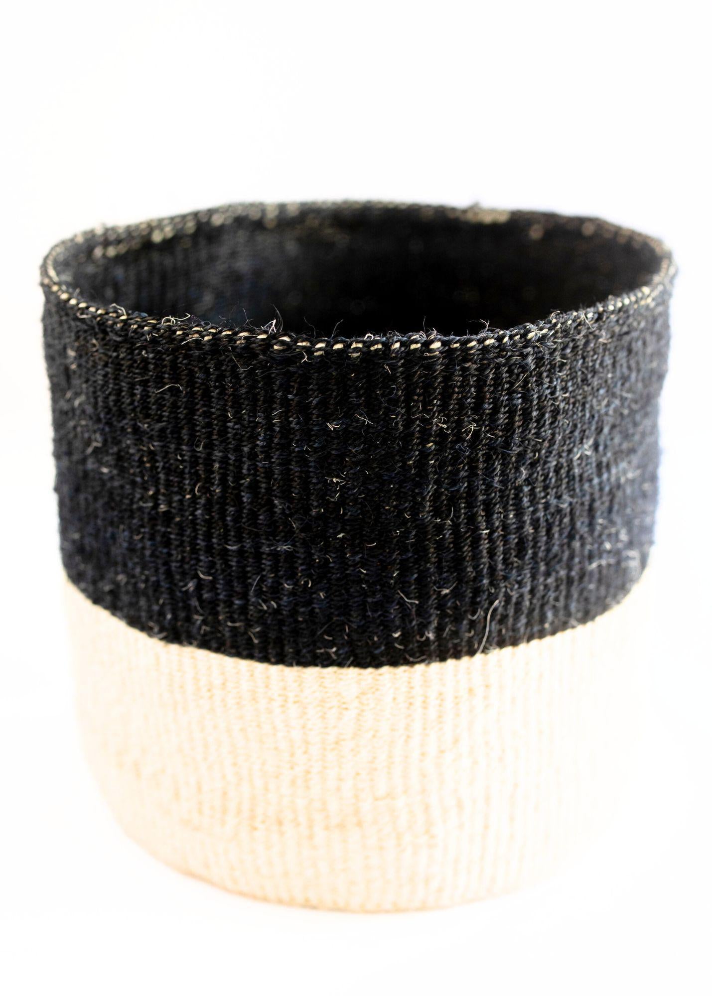 Black Block Sisal Basket