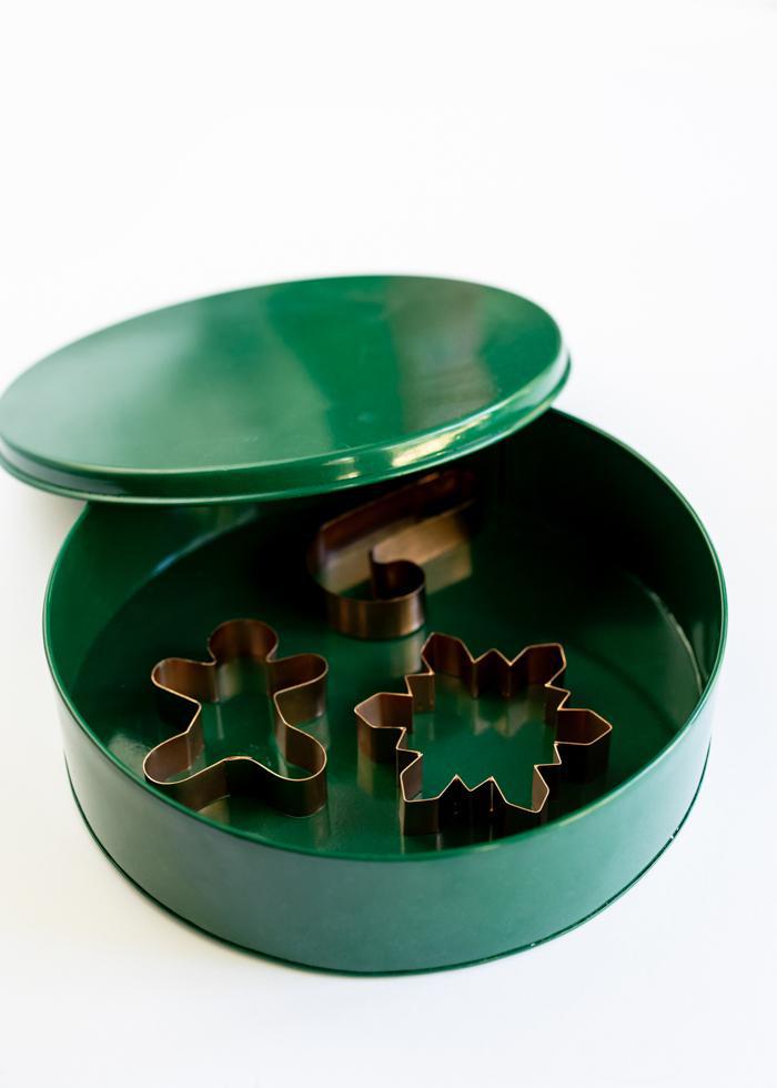 Heritage Green Cookie Tin + Winter Cookie Cutters - Mercy House Global