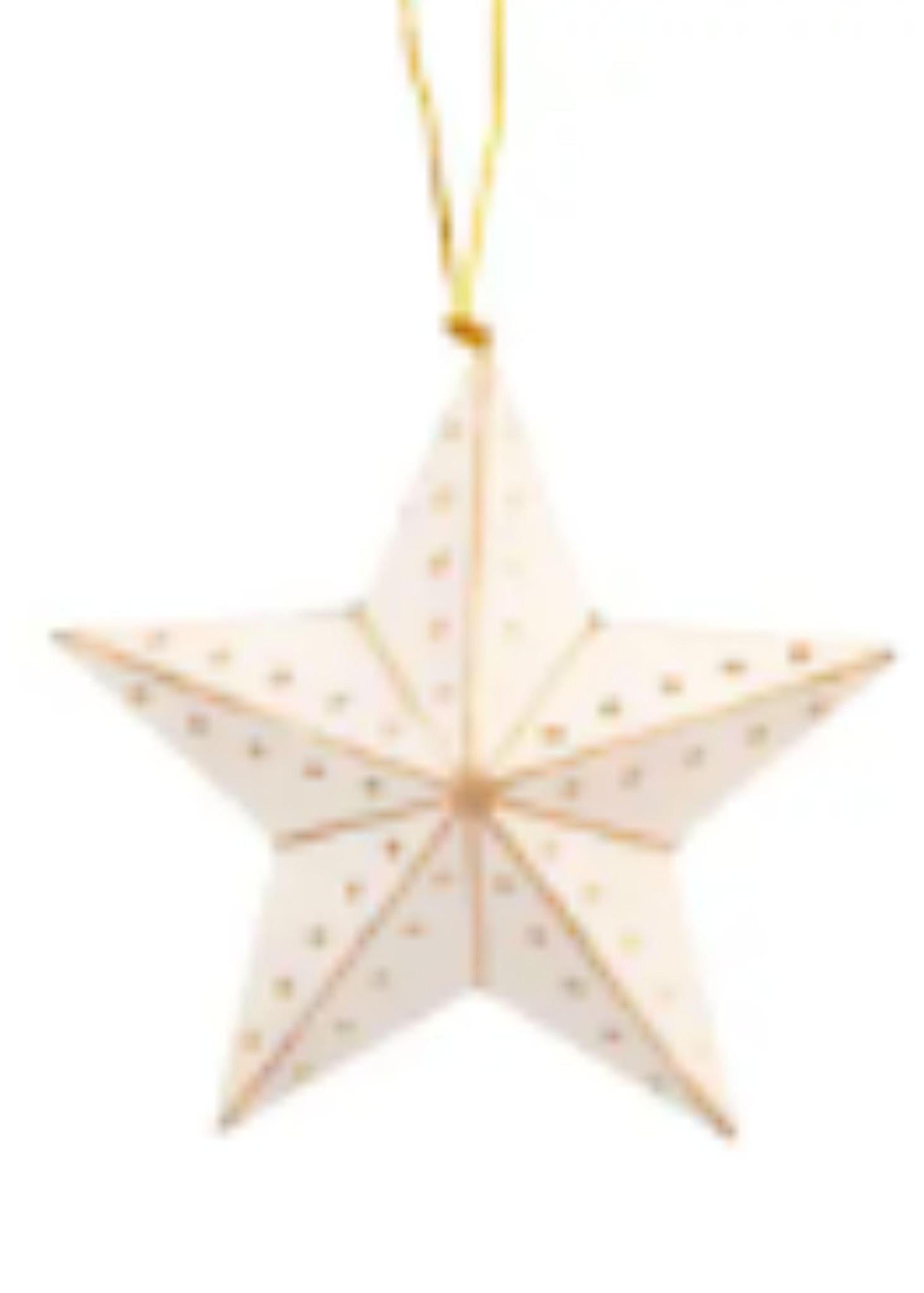 Gold & White Star Ornament