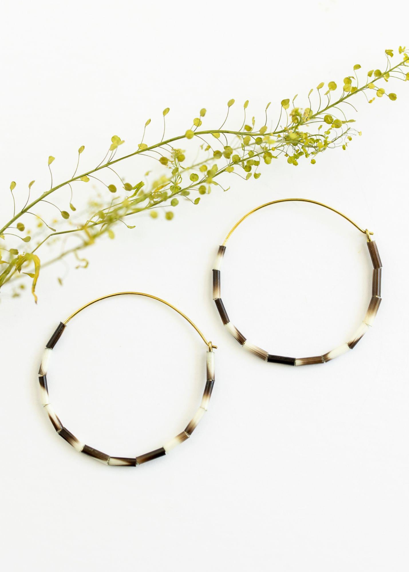 Horn Bead Hoops