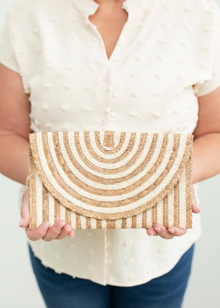 Handwoven Straw Clutch - Mercy House Global