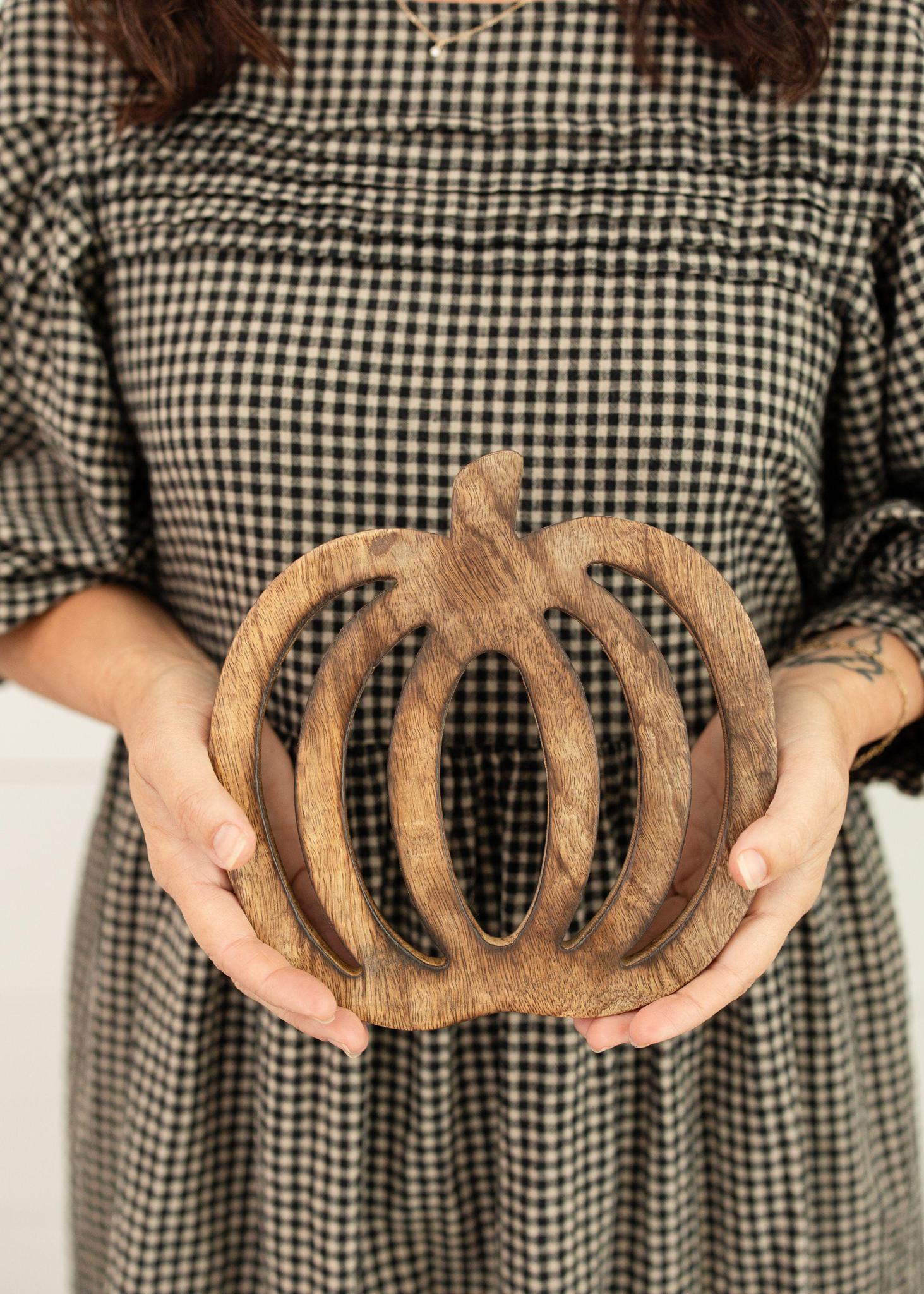 Mango Wood Pumpkin Trivet