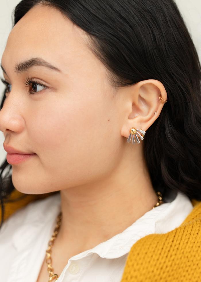 Mixed Metal Fan Studs