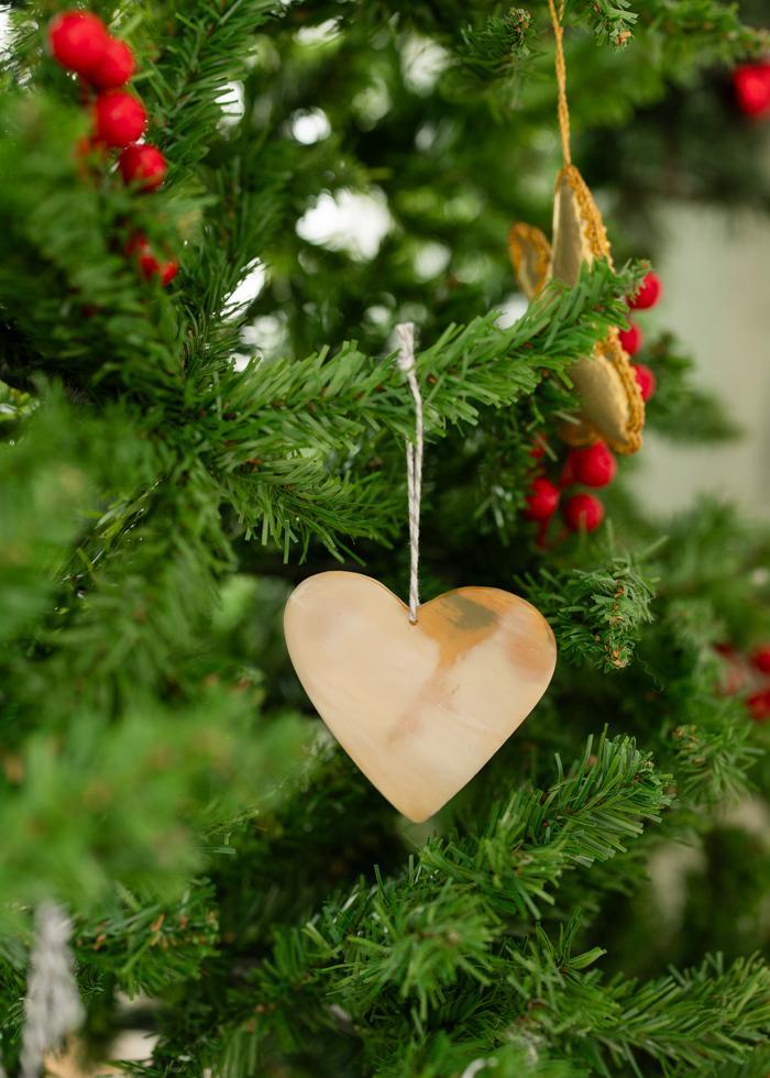 Natural Horn Heart Ornament - Mercy House Global