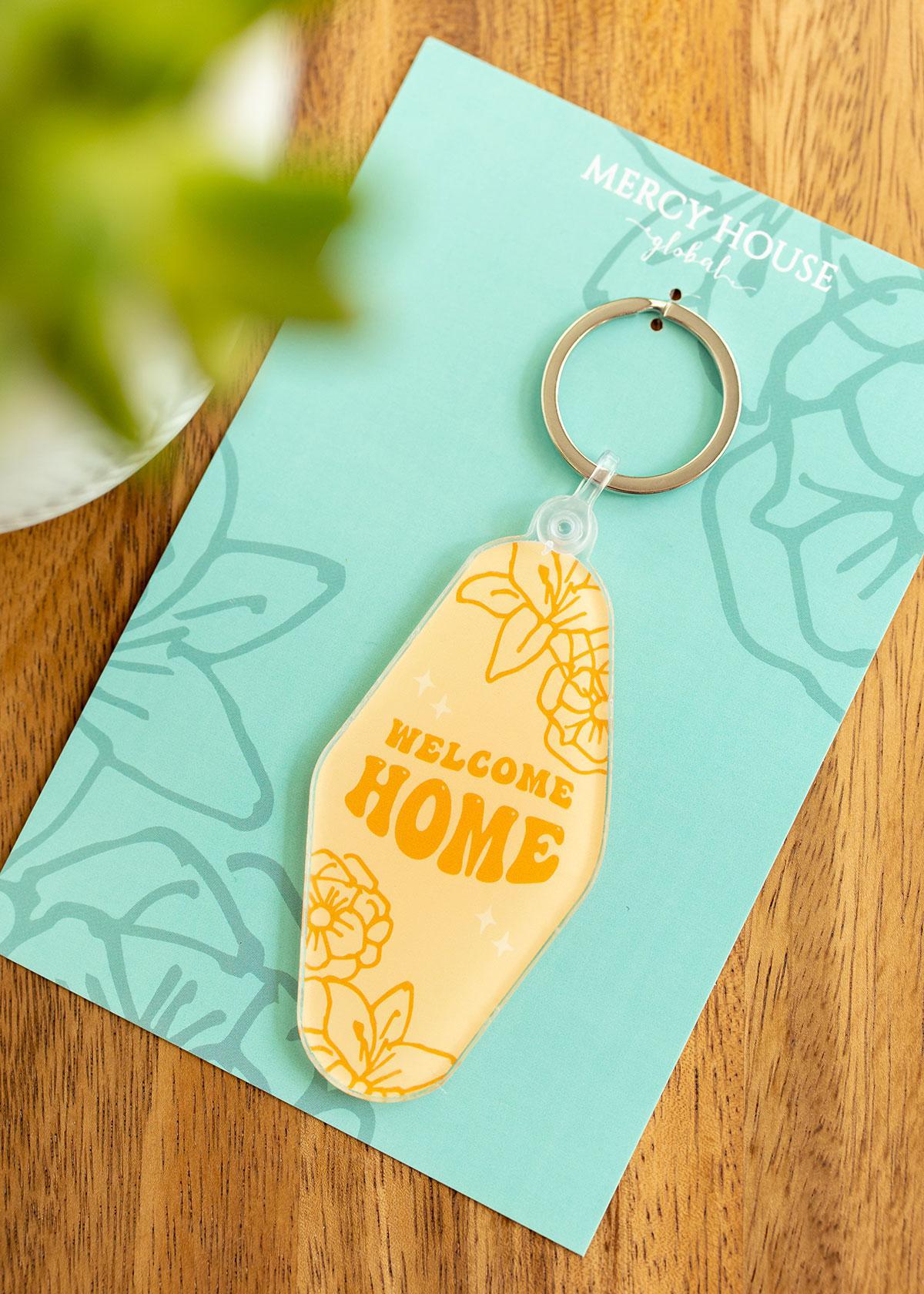 Welcome Home | Retro Hotel Keychain