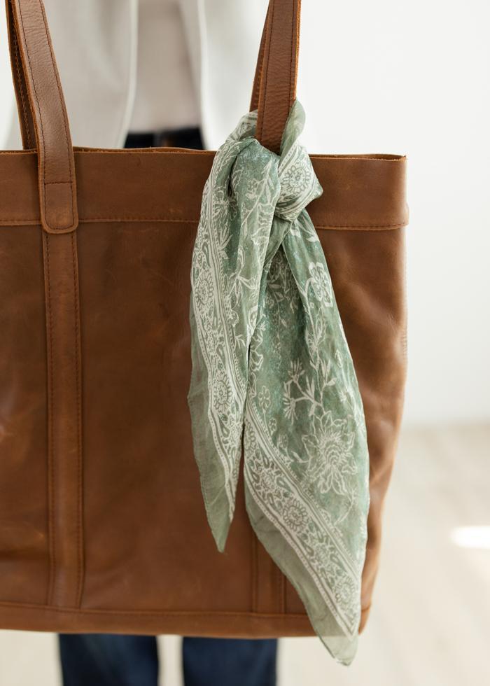 The Haven Tote + Sage Bloom Silk Scarf