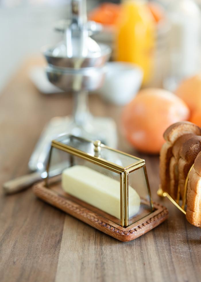Glass + Mango Wood Butter Dish - Mercy House Global