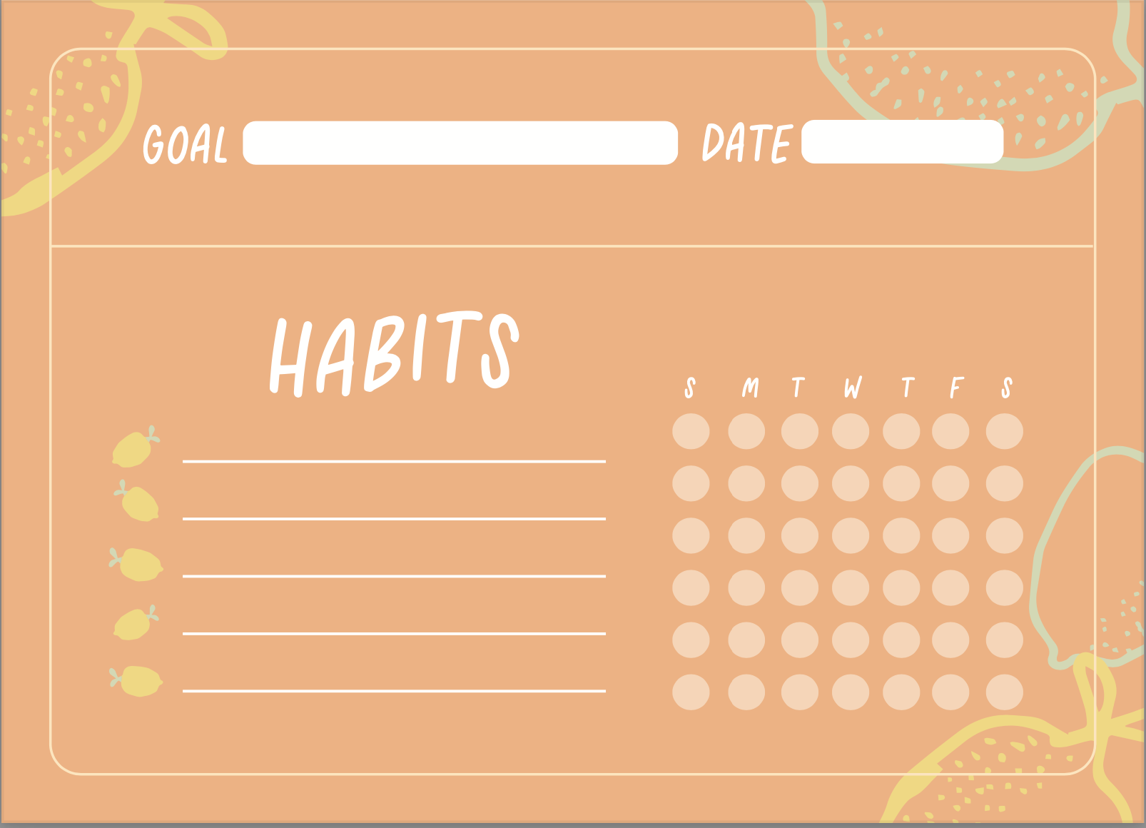 Habit Tracker Sticky Notes