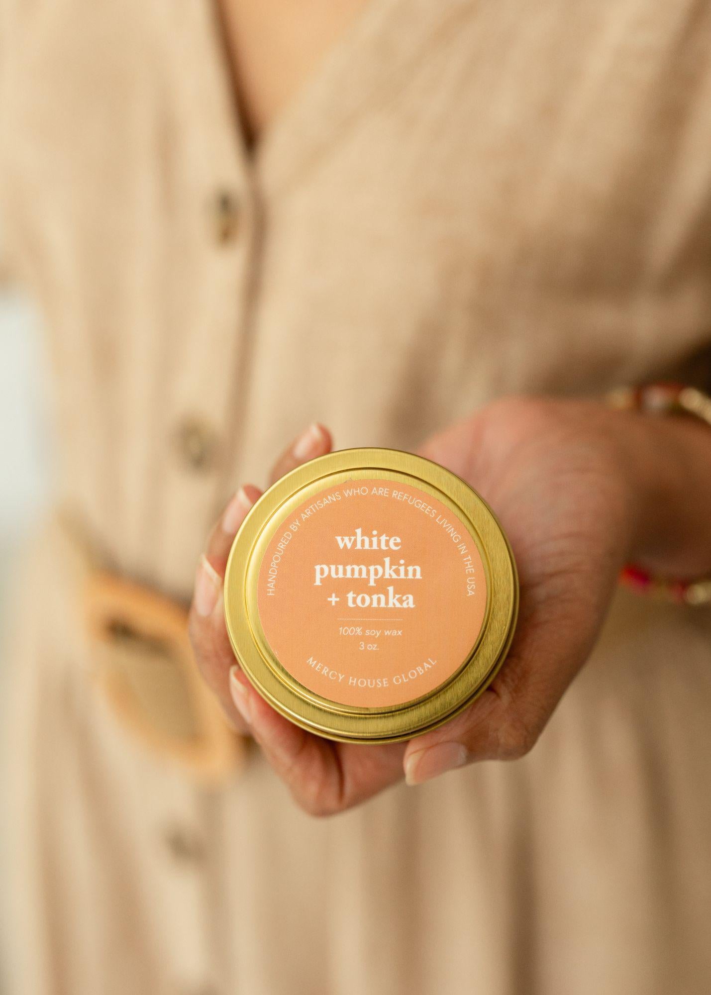 White Pumpkin + Tonka Candle | 3 oz. Tin