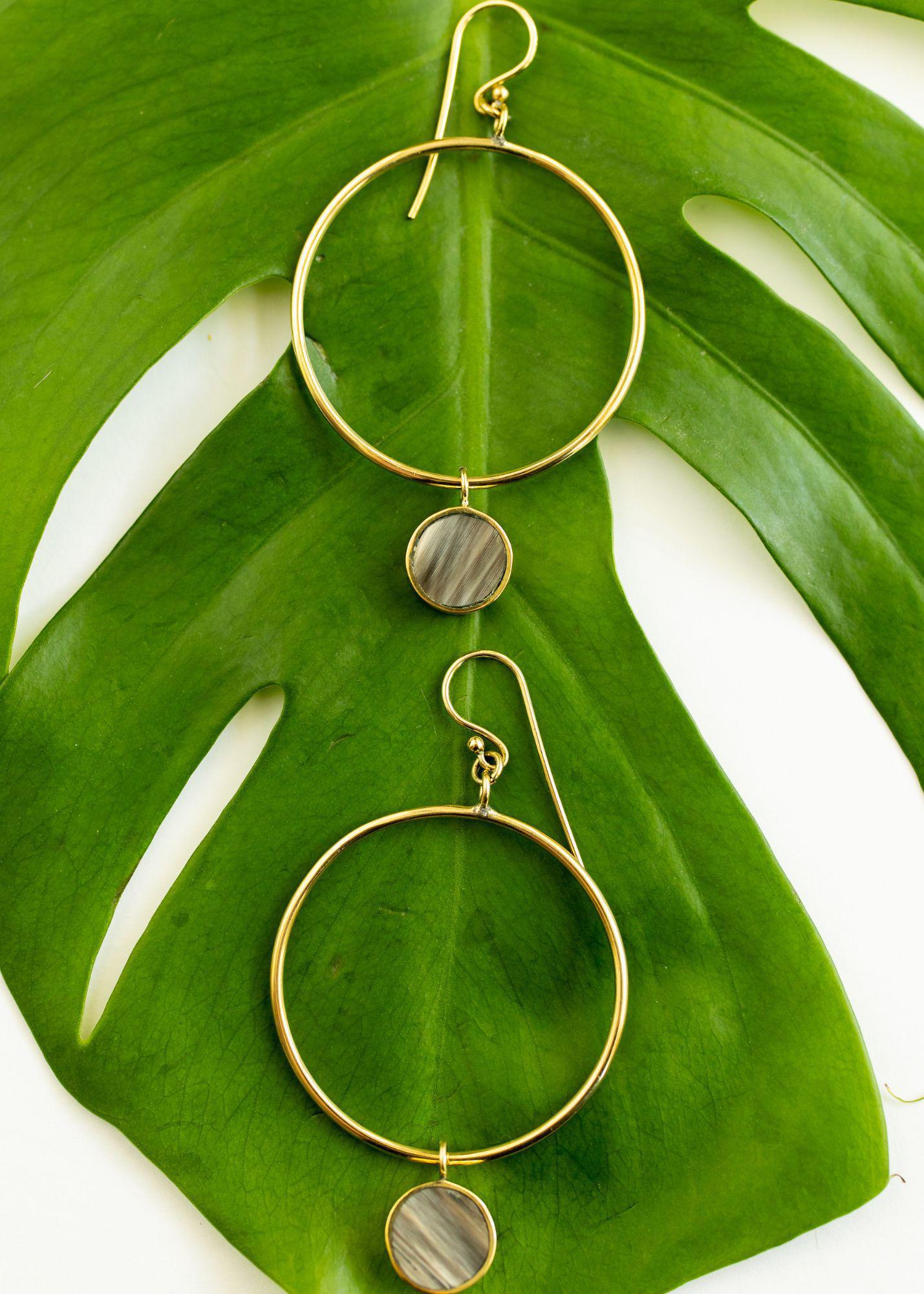 Circle Dangles with Horn Charm