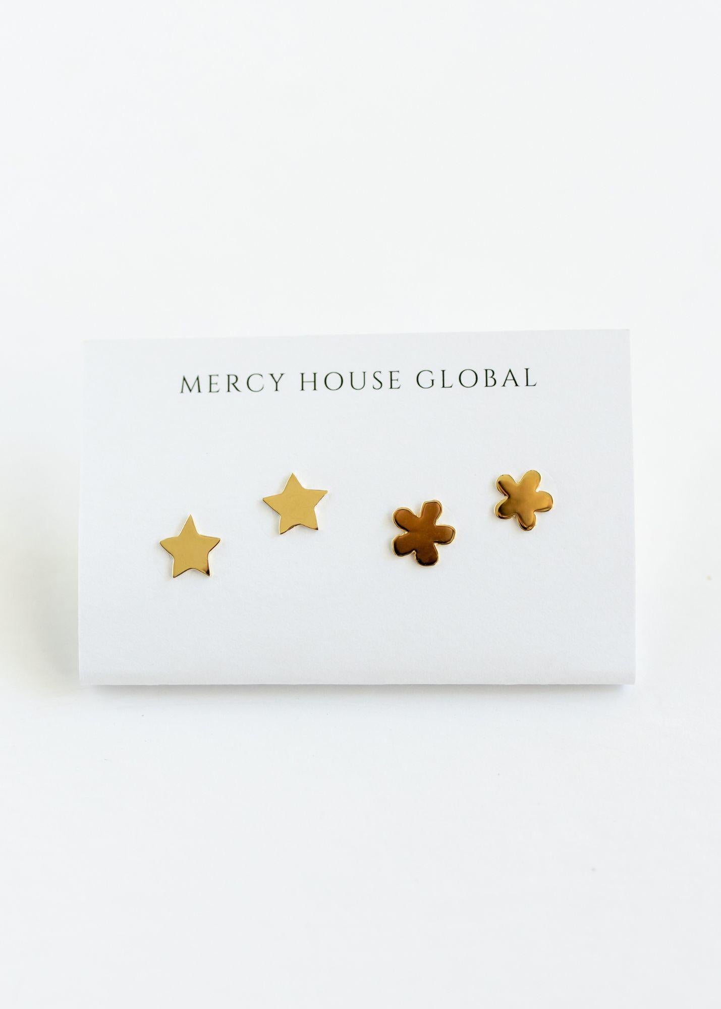 Classic Chic Stud Duo | Star + Flower