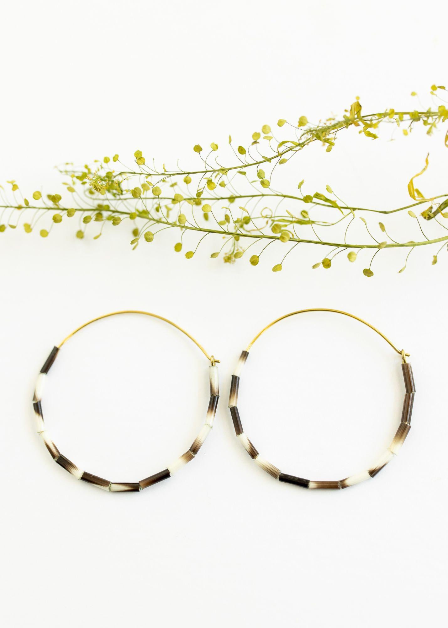 Horn Bead Hoops