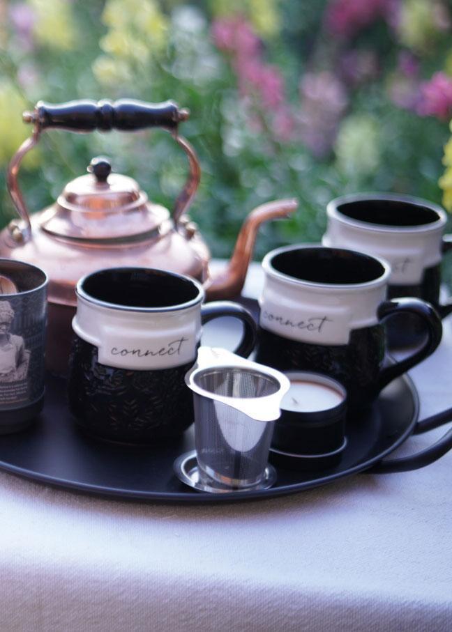 Black Metal Tray + Sandalwood Diffuser