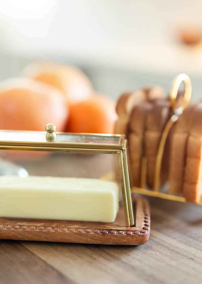 Glass + Mango Wood Butter Dish - Mercy House Global