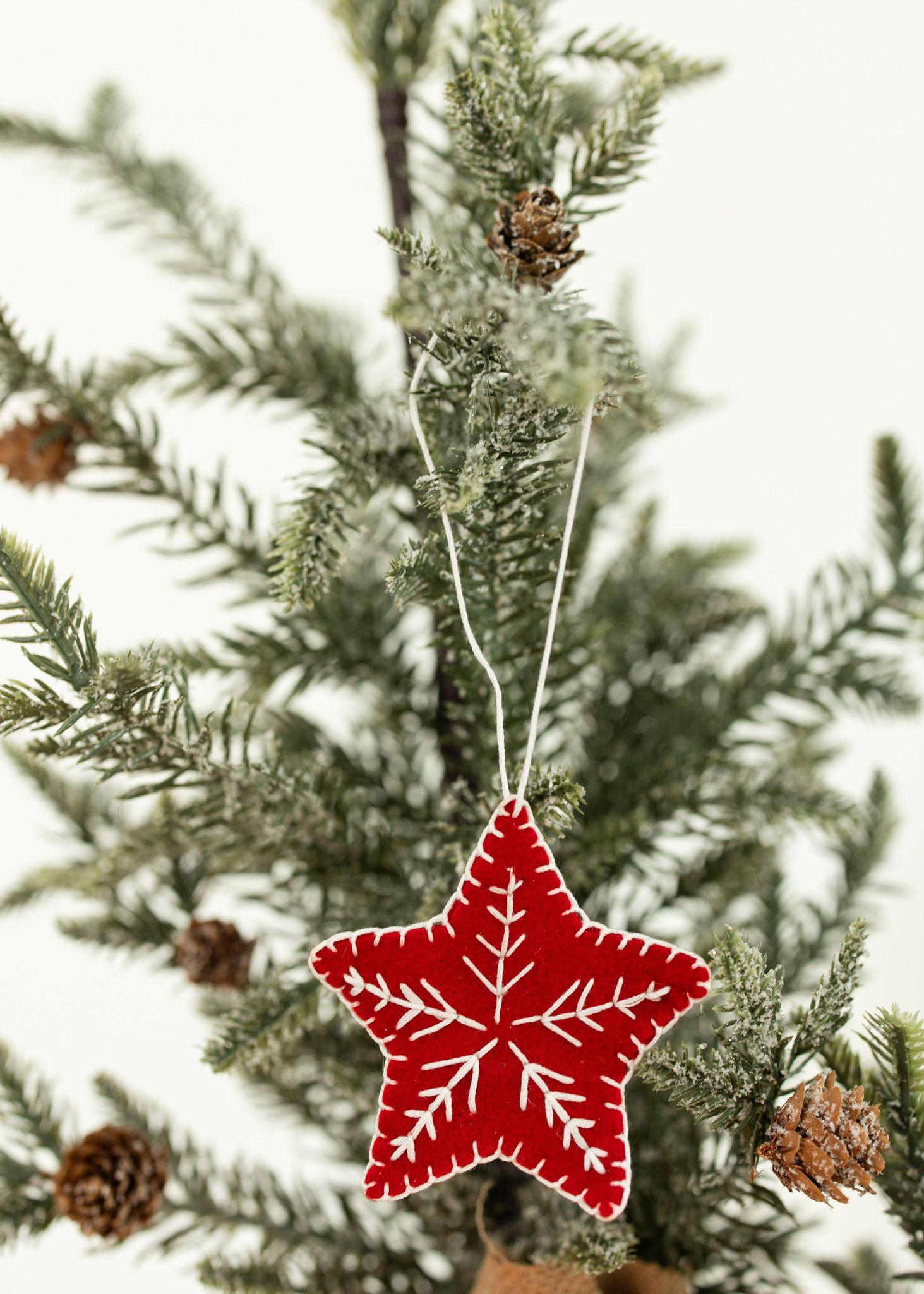 Embroidered Felt Star Ornament