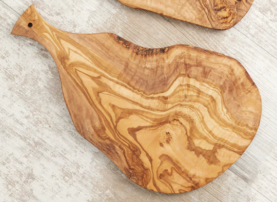 Italian Olivewood Charcuterie Board - with Paddle Handle 12"-14"