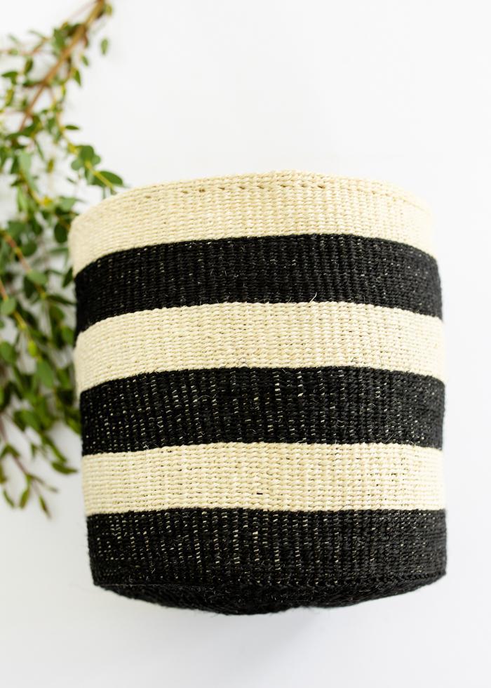 Black + Natural Sisal Basket