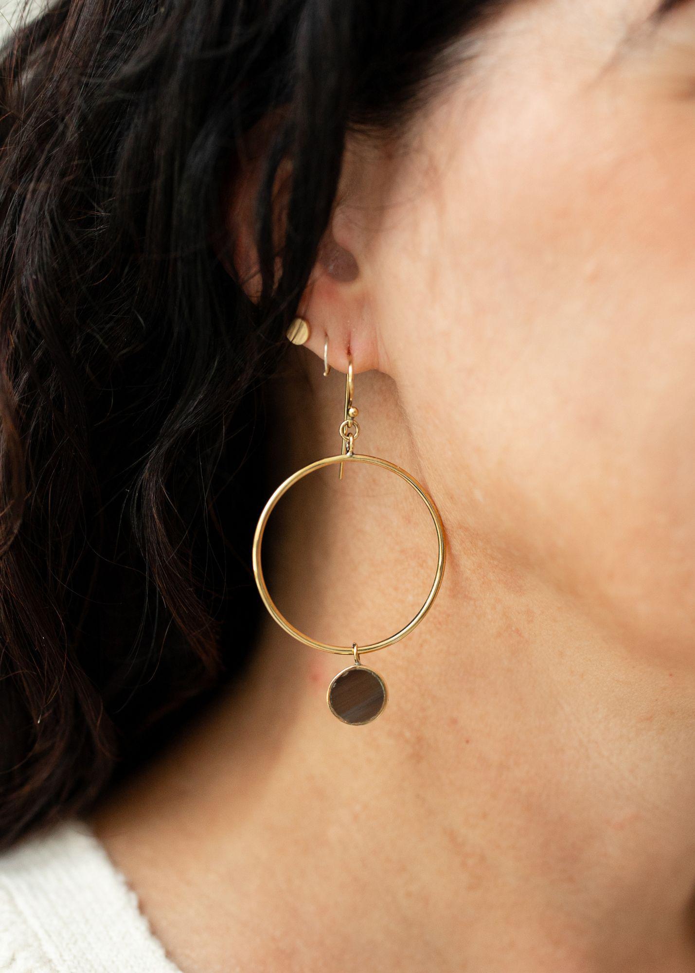 Circle Dangles with Horn Charm