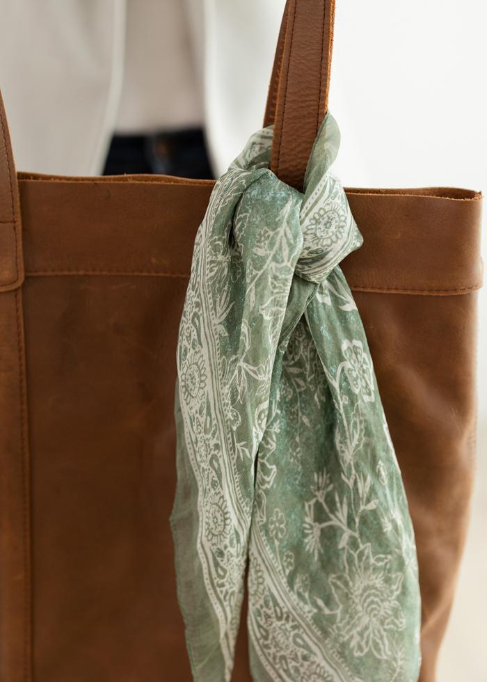 The Haven Tote + Sage Bloom Silk Scarf