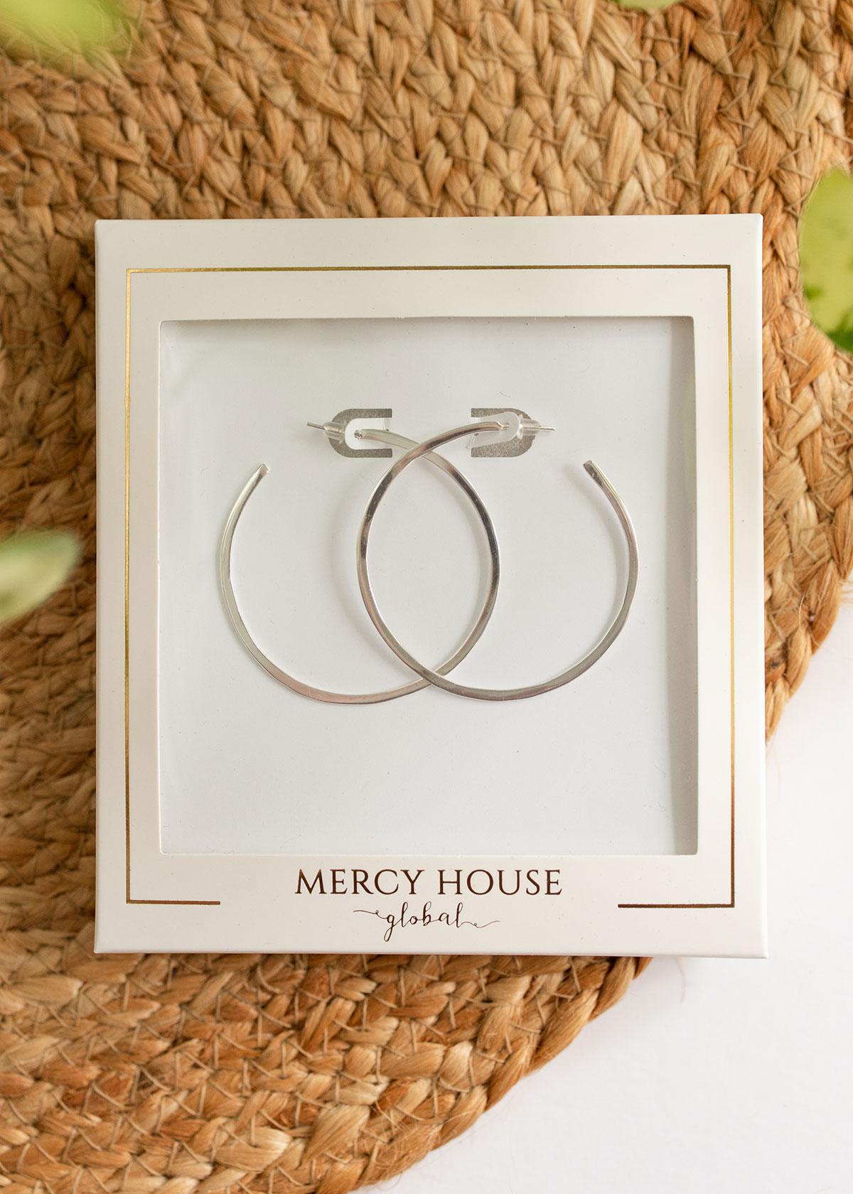 Modern Line Hoops | Silver or Gold