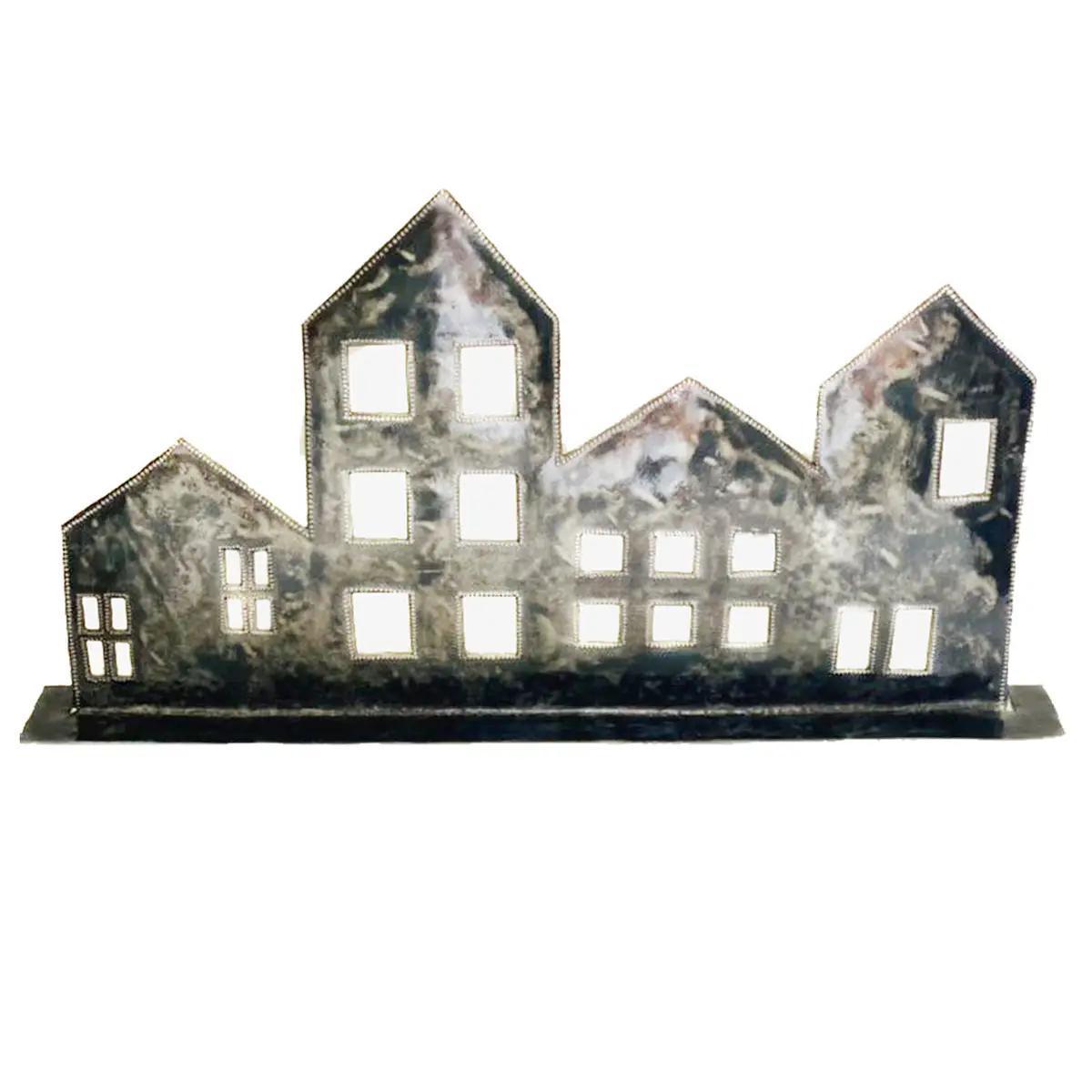 Houses Standing Metal Art