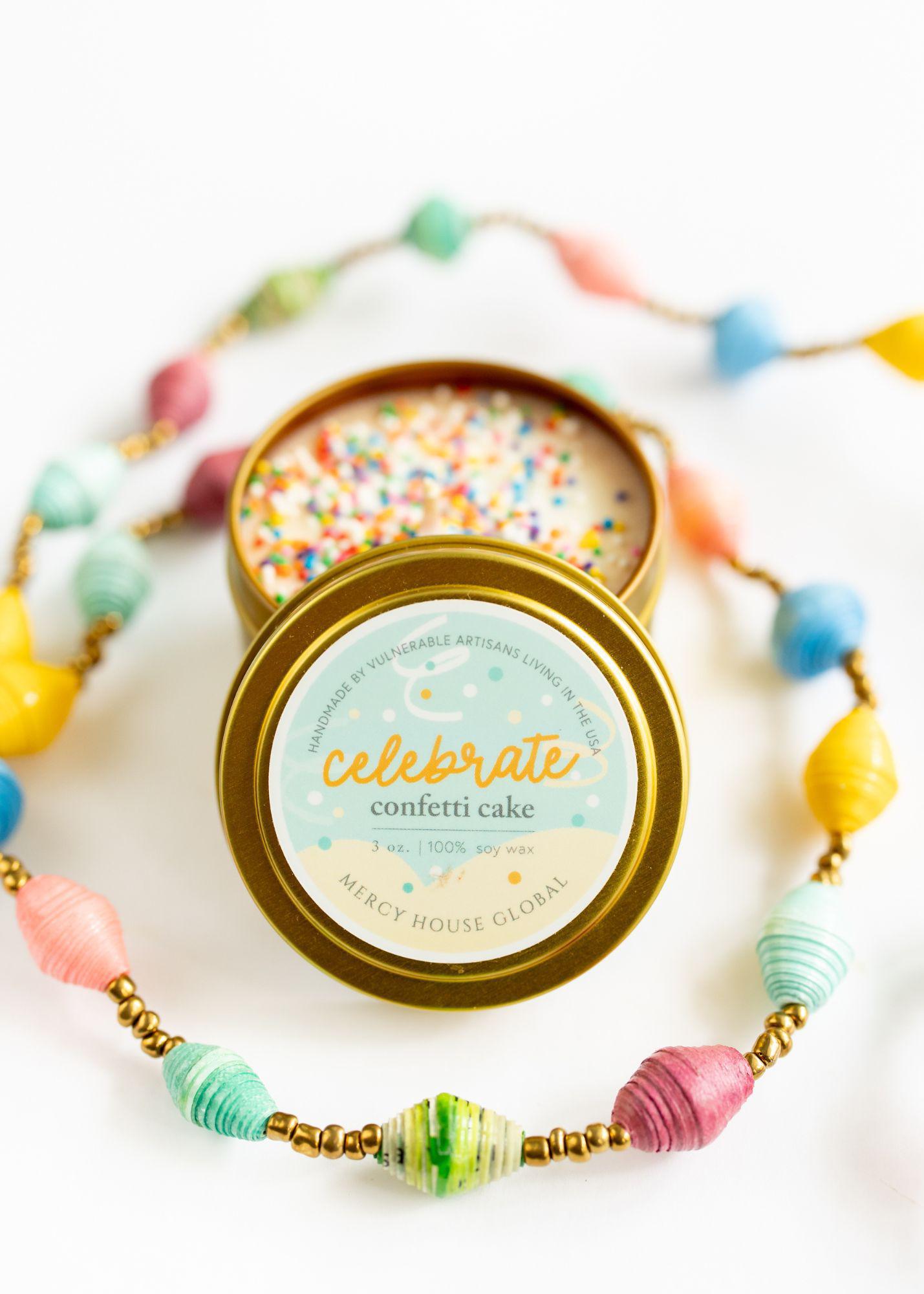 Celebrate Candle with Sprinkles | 3 oz Tin - Mercy House Global