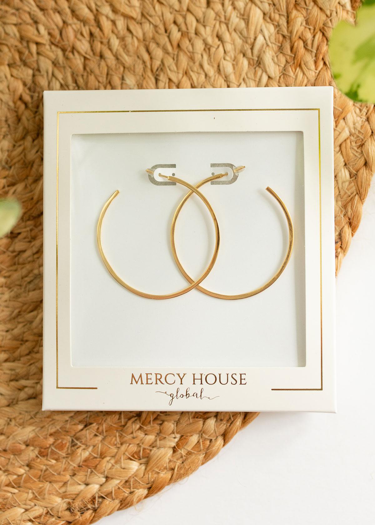 Modern Line Hoops | Silver or Gold