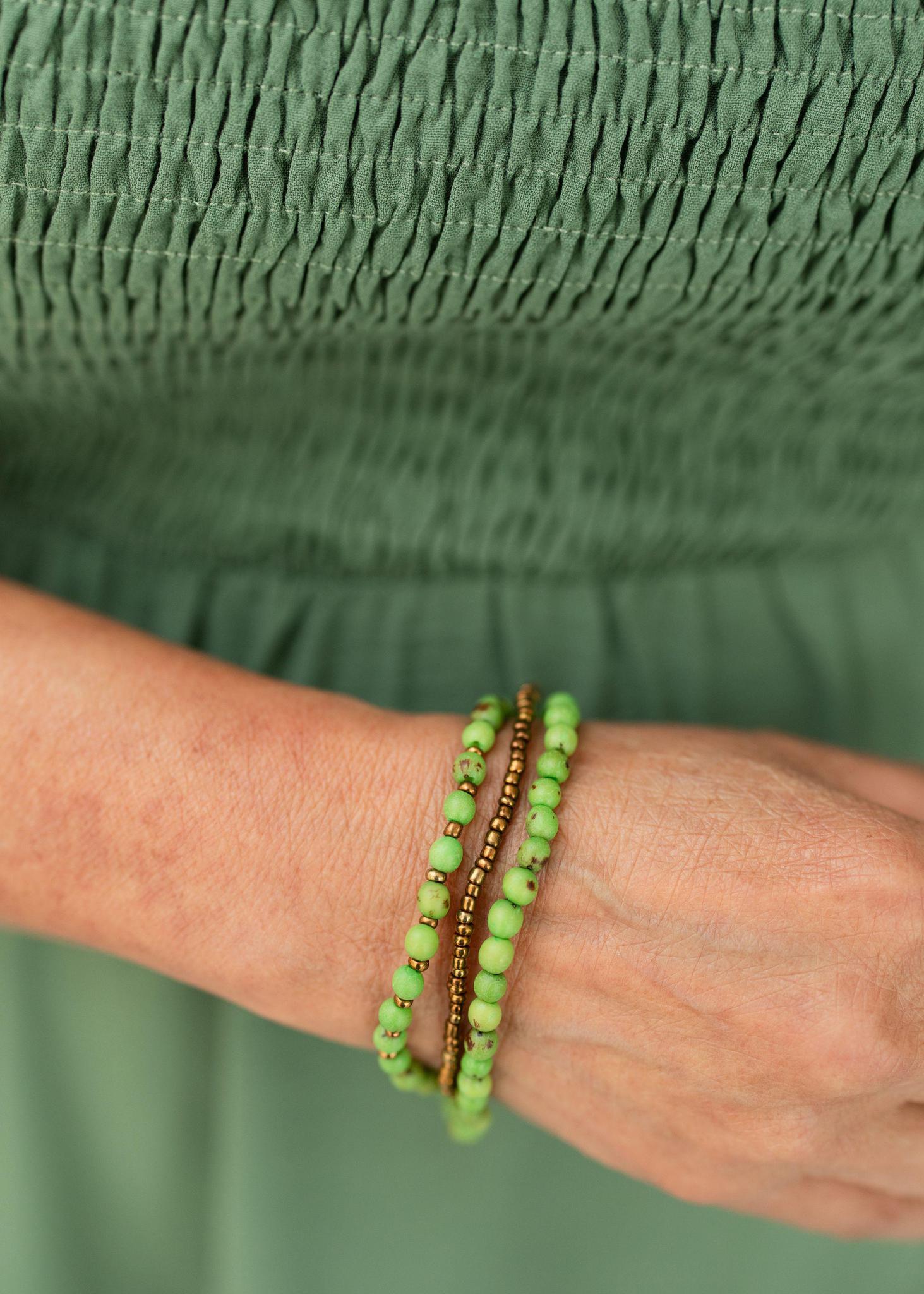 3 Strand Green Bracelet