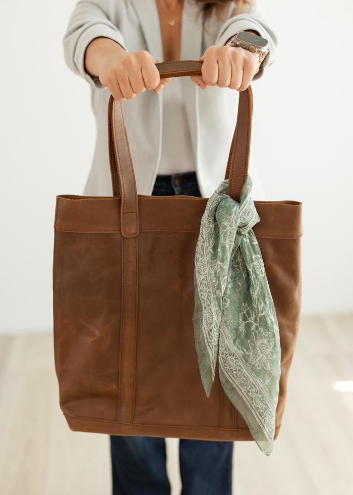 The Haven Tote + Sage Bloom Silk Scarf