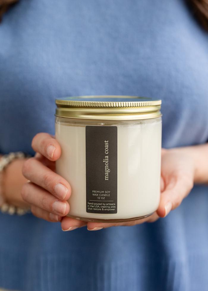 Magnolia Coast Candle | 12 oz Glass Jar - Mercy House Global