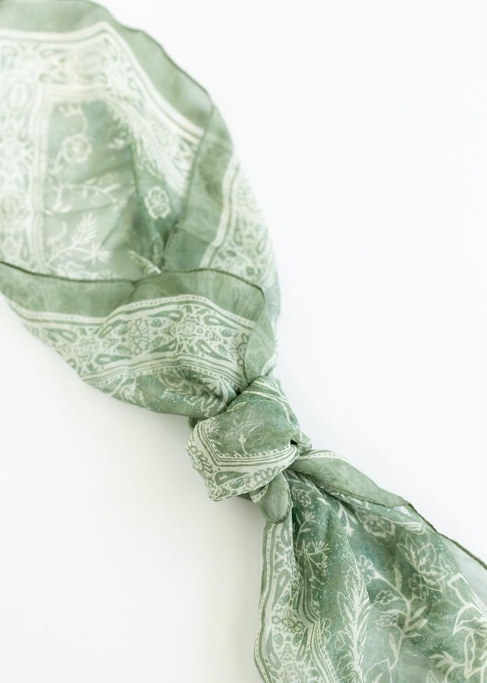 Sage Bloom Silk Scarf - Mercy House Global