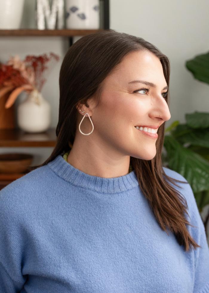 Teardrop Stud Earrings | Silver - Mercy House Global