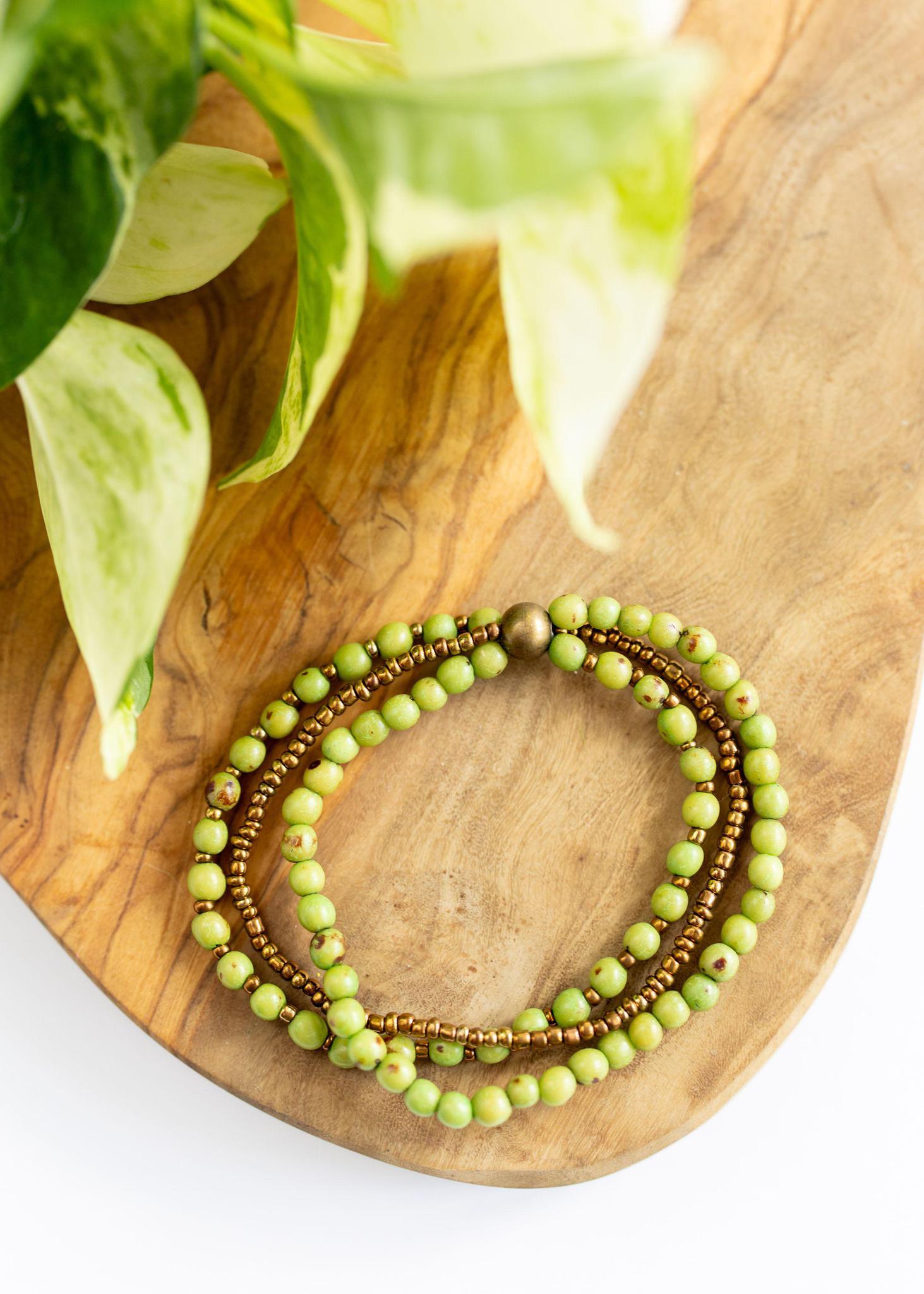 3 Strand Green Bracelet