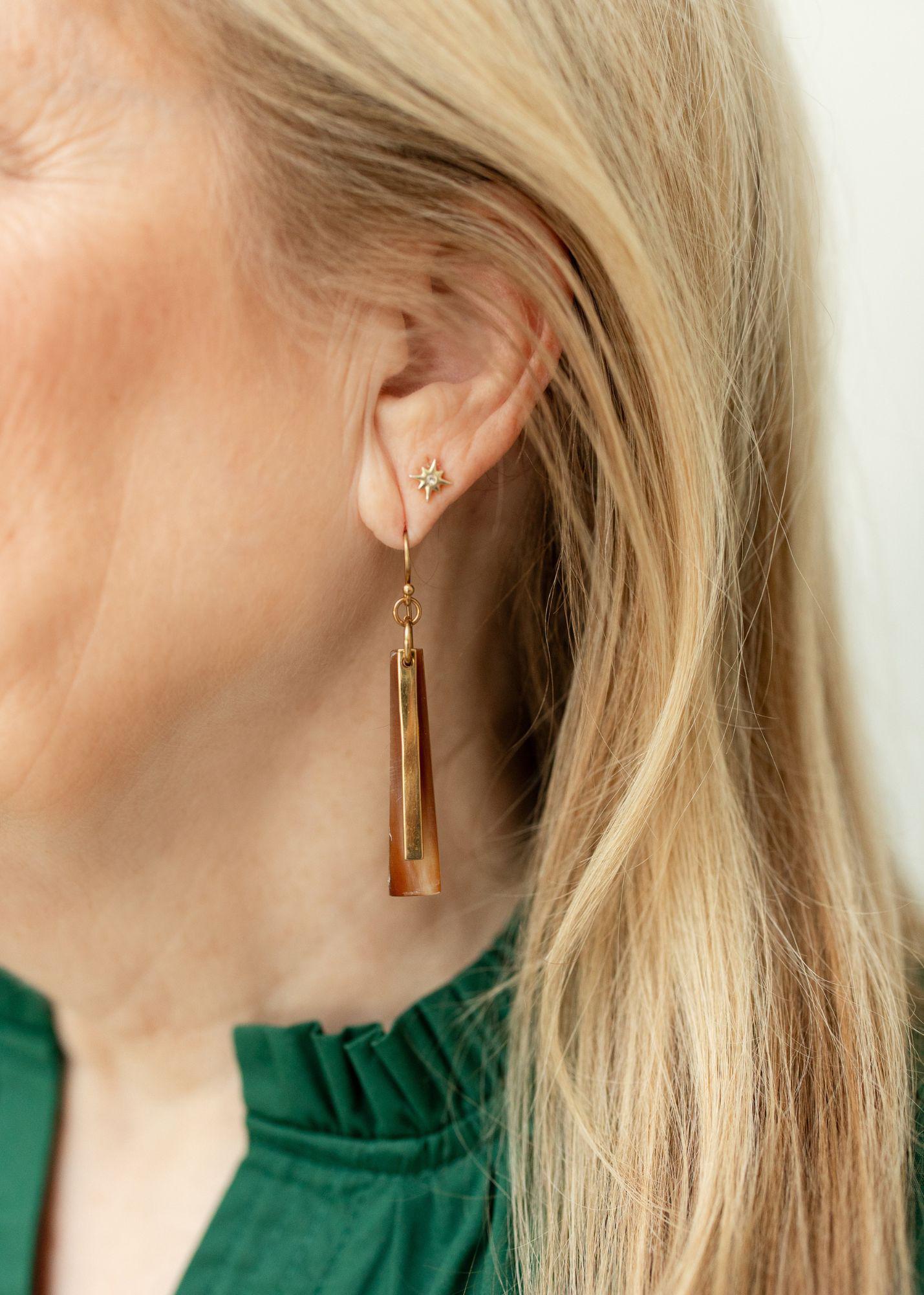 Deco Horn Dangle Earrings