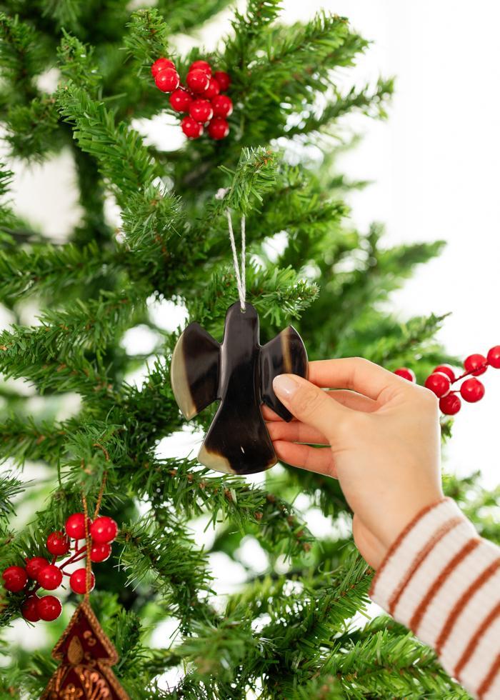 Natural Horn Angel Ornament - Mercy House Global