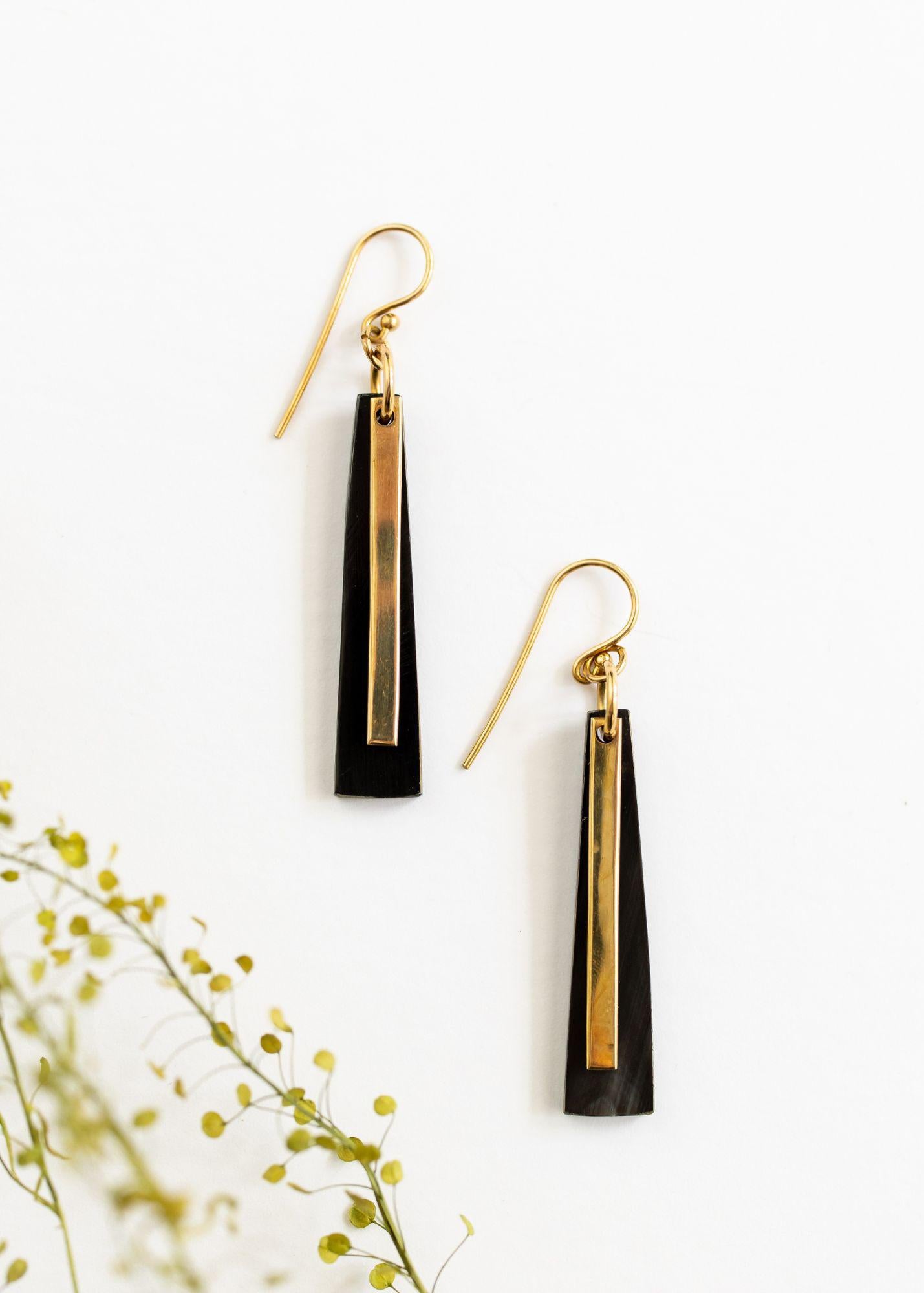 Deco Horn Dangle Earrings