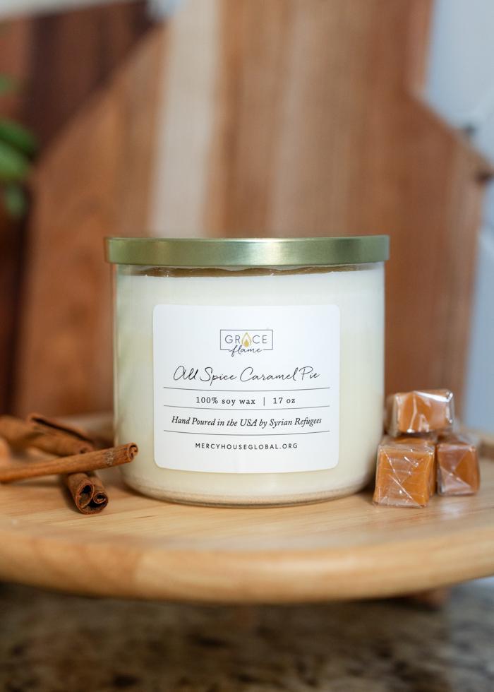 All Spice Caramel Pie Candle | 17 oz Grace Flame