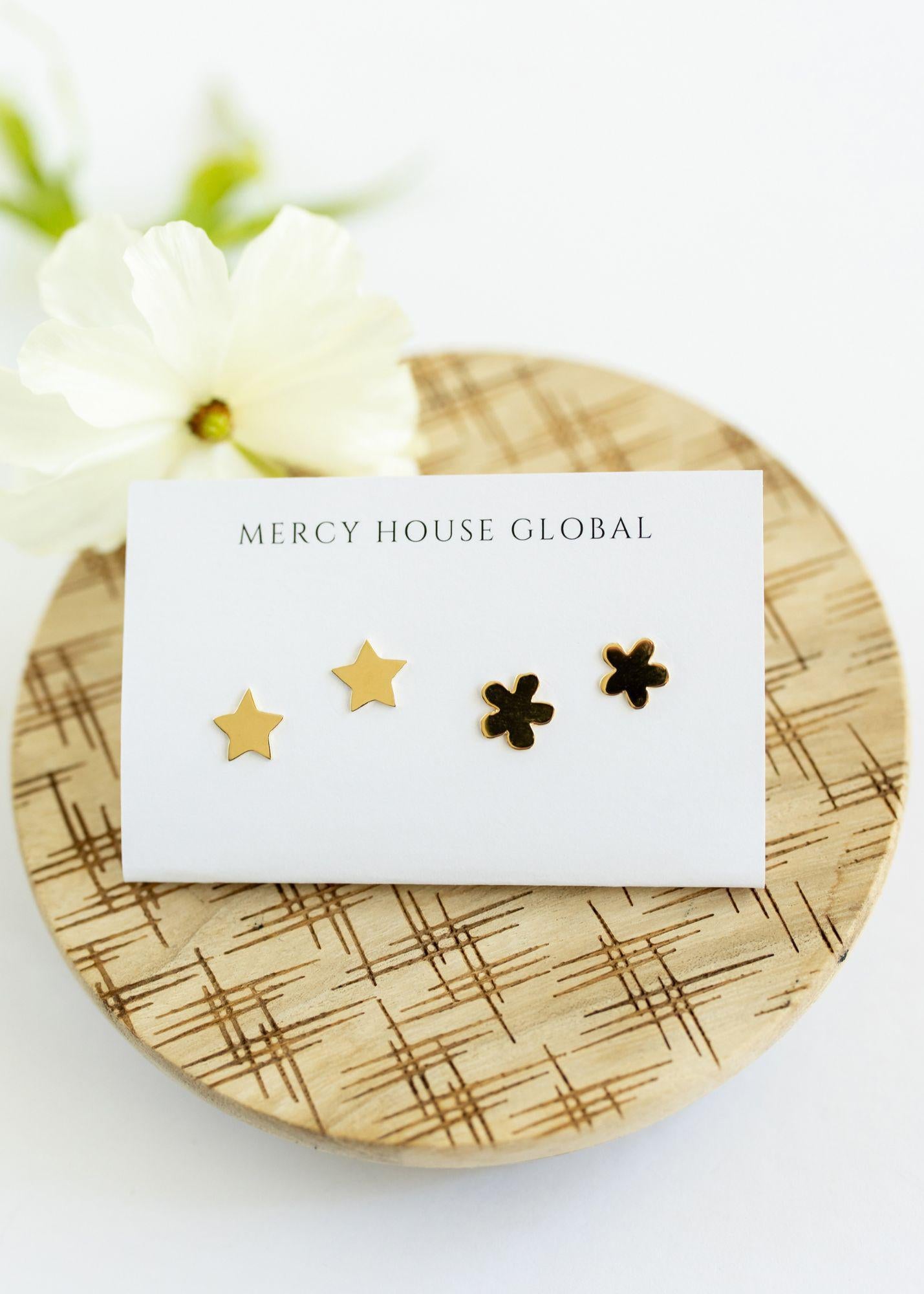 Classic Chic Stud Duo | Star + Flower