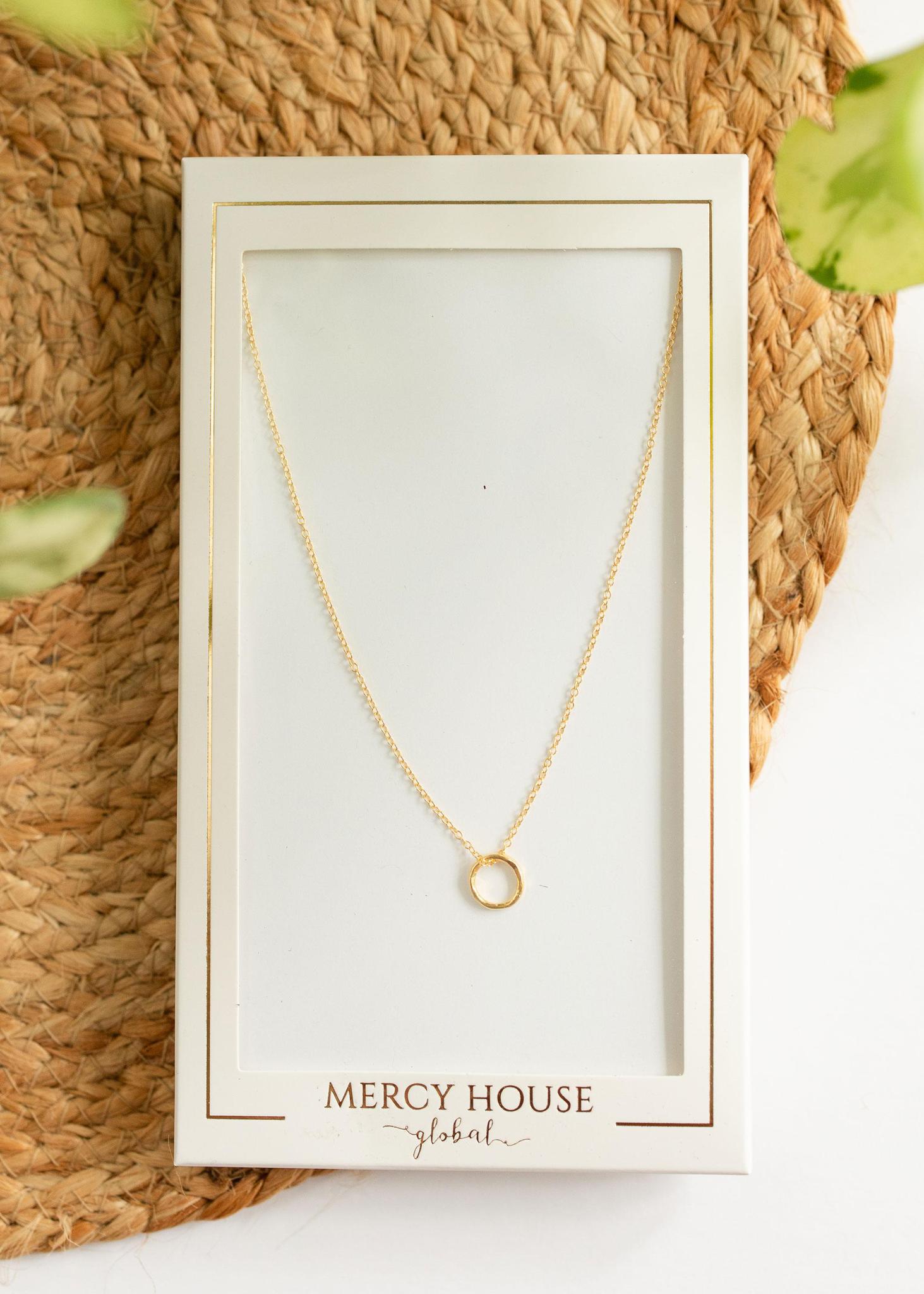 Floating Circle Necklace | Silver or Gold