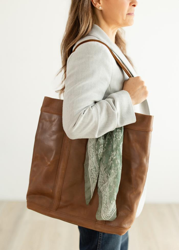 The Haven Tote + Sage Bloom Silk Scarf