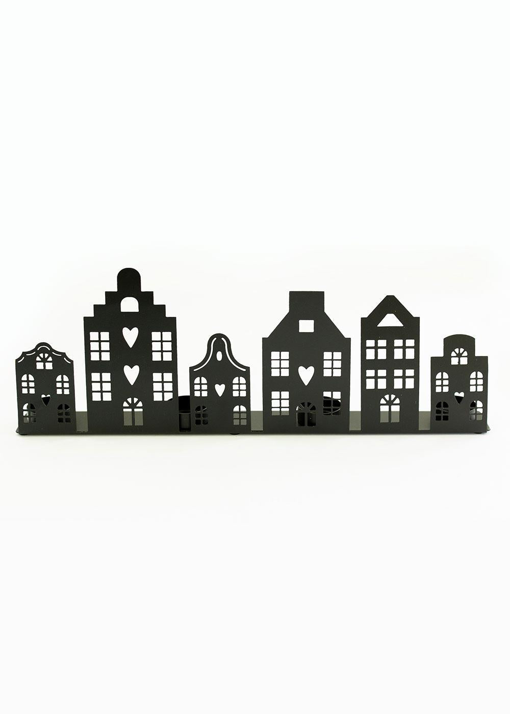 Cityscape Silhouette Candle Holder